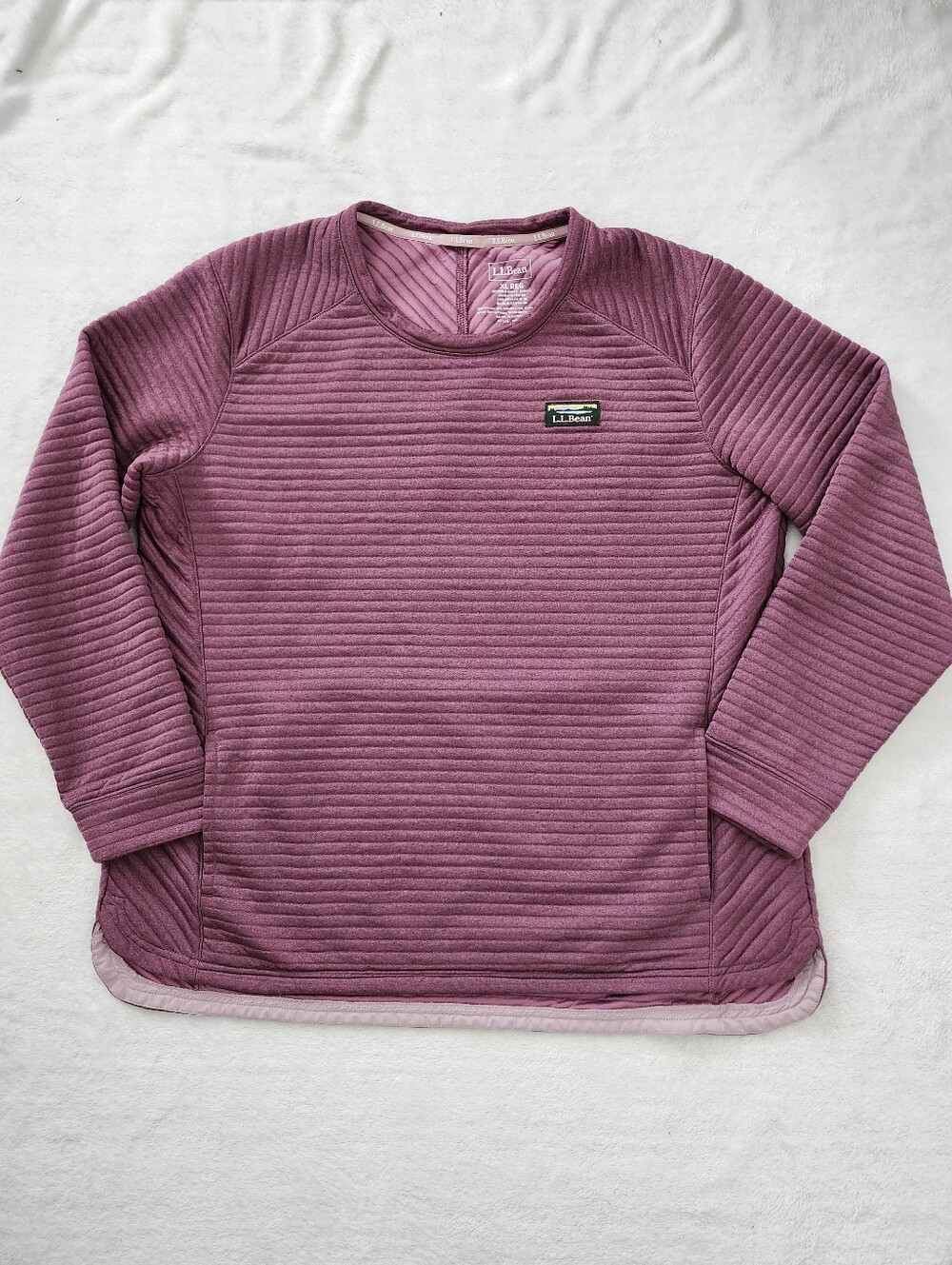 L.L. BEAN Women's Airlight Crewneck Pullover Sweater Plum Size XL Cabincore
